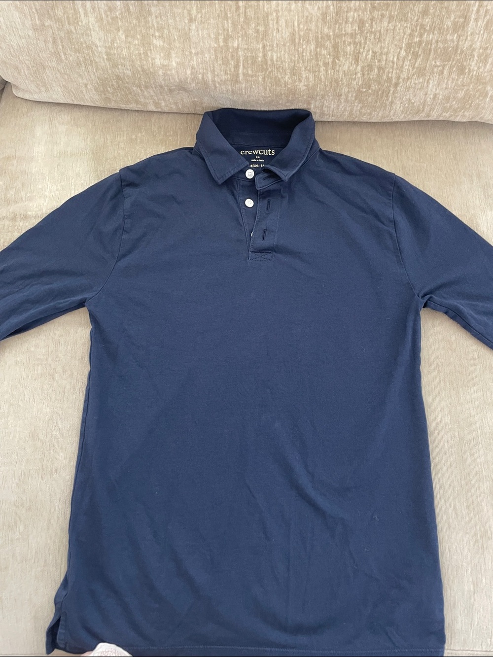 Crewcuts Navy Long Sleeve Polo